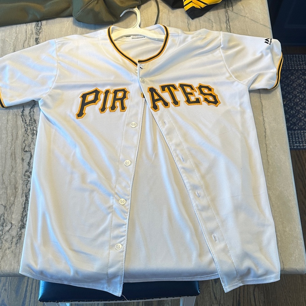 Majestic Pirates Kids Jersey - White and Gold